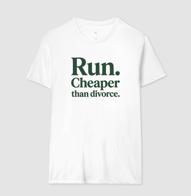 Camiseta de corrida - Run, Cheaper Than Divorce