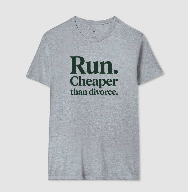 Camiseta de corrida - Run, Cheaper Than Divorce