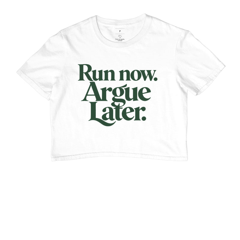 Cropped de Corrida - Run Now, Argue Later